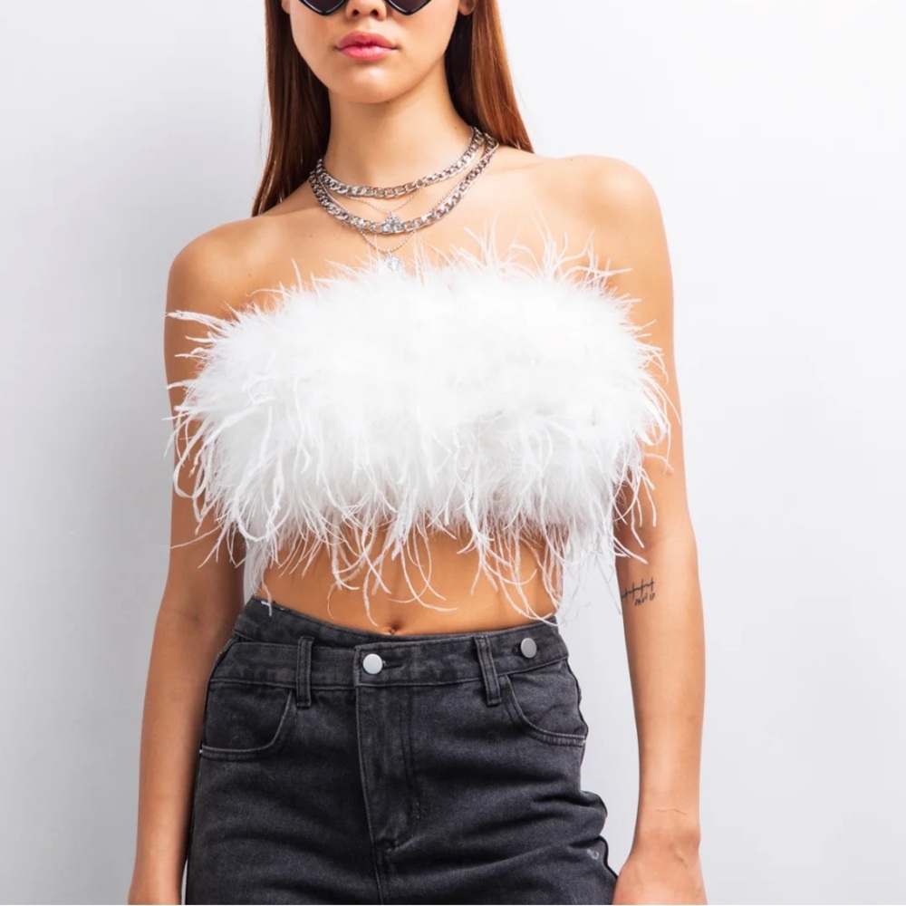 NWT LisaMaree Ostrich Crop Top